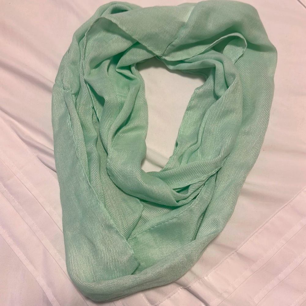 Mint green infinity scarf